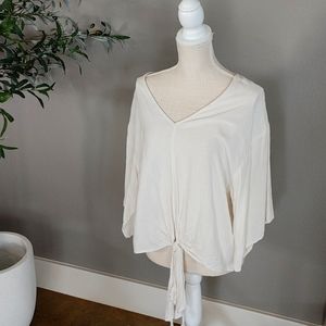 Carly Jean Los Angeles tie front white blouse